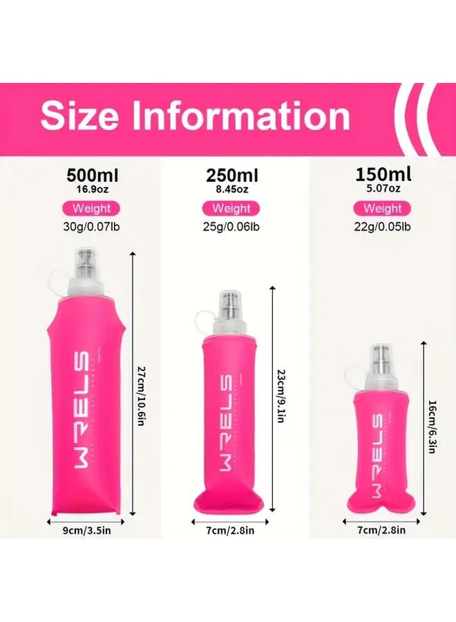 Rose Red 8 45oz Portable Folding Sports Water Bottle BPA Free for Fitness Outdoor Travel - Image 2